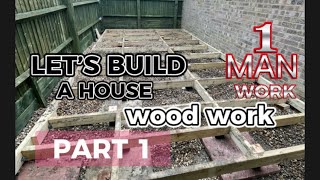 Building  15m2 wooden garden room/cabin *PART 1*One Man work DIY log cabin AHSAP EV YAPIMI