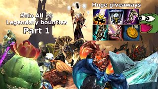 Guild Wars 2 :  Solo All 20 Legendary Bounties & Huge Giveaways ( Part 1 )