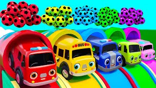 Color Balls & Sing a Song! | Soccer ball shaped wheels + Kids Songs by Beep Beep Car