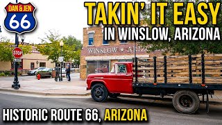 STANDING ON THE CORNER IN WINSLOW, AZ. - La Posada Hotel - McHood Park - Santa Fe Railway - Route 66