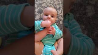 Baby william eating a foot sandwich