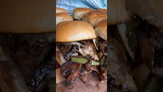 Making cheesesteak sliders on the griddle! #foodshorts #griddlecooking #cheesesteak