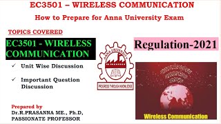 Anna University Exam Preparation - EC3501 Wireless Communication Important Questions