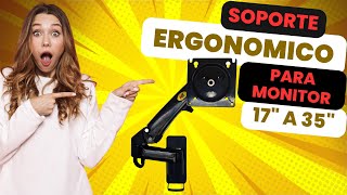 🟢 Soporte ERGONÓMICO de PARED 📐 para Monitor de 17” a 35” NB F150