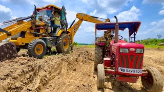 New Jcb 3dx Eco Backhoe Loading Red Mud in Mahindra 475 Di Tractor | Jcb Tractor | Tractor Jcb | Jcb