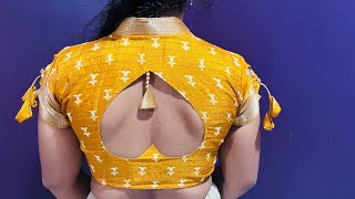 collar neck cutting and stitching| blouse heart shape design| blouse designs cutting and stitching