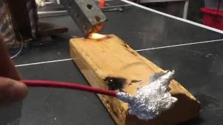 Burning wood with plasma