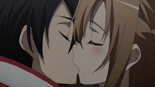 Kirito and Asuna's first Kiss-Sword Art Online