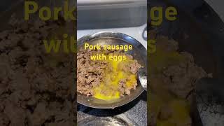 Breakfast ideas, easy to cook Pork sausage and Eggs #short #shortsvideo  #short #eggs #sausage