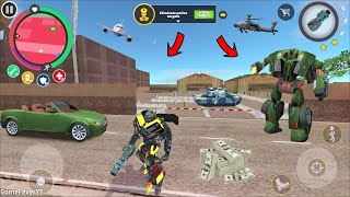 Rope Hero Vice Town (Transformer Monster Truck Fight Army Base)Army mAN vs Robot Truck - Gameplay HD