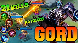 No Death Gord With 21 Kills & 42% Damage - Gord Best Build Gameplay Guide 2023 Mobile Legends