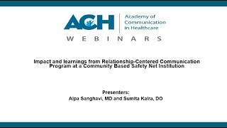 Impact and learnings from Relationship-Centered Communication Program