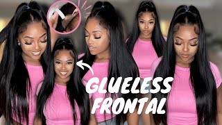 Half up 1/2 down FRONTAL install with TAPPED LACE? YES! Super easy Tutorial ft. UNICE Hair