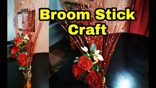 DIY| A beautiful flower vase with broom | Broom Stick Craft