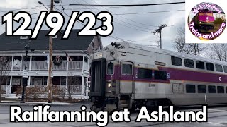 Railfanning at Ashland, Day and Night Trains! 12/9/23