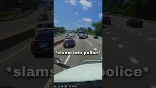 FAIL: Car SLAMS Into Police! #shorts #karma