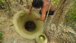 Building The Most Classic Underground House And Water Slide Swimming Pool