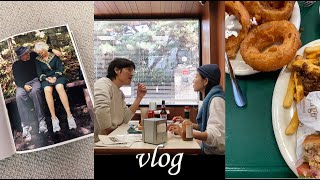 vlog. ENFP & ISTJ 부부의 주말이란..🔥 | 연말 런던여행 계획| 겨울신상 니트코디 |미국st 햄버거 맛집🍔 | 삼각지 데이트맛집. 10살차이 부부