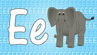 Letter E Song for Kids - Words that Start with E - Animals that Start with E