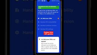 jio welcome offer not applied problem solved