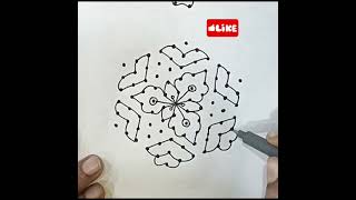 11*6 dots easy beautiful simple Diwali rangoli designs అందమైన దీపావళి ముగ్గులు 🪔🌺🍀🌷