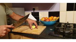 sharpest knife for all kitchen purposes.  Fubinaty 8" knife review.