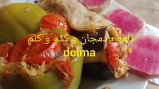 دلمه مخلوط وگان#دلمه #veganrecipes #food #vegantarifler #cooking #cooking #biberdolması