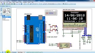 Arduino with DS3231 (DS3232) and SSD1306 OLED - Simulation