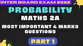 INTER 2A| PROBABILITY |IMPORTANT 4 MARKS QUESTIONS|IPE 2022|AP & TS