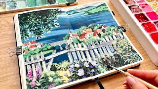 Studio Ghibli Landscape Painting/ Miya Jelly Gouache Unboxing🎨