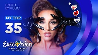 Eurovision 2024: MY TOP 35 (so far) [NEW🇬🇪🇦🇱]