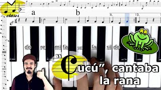 🎶🎹"'Cucú', cantaba la rana". Piano tutorial en 3 diferentes velocidades. Nivel principiante.🎹🎶