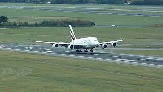 Emirates Airbus A380 arrives to Copenhagen Airport (EK151)