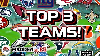 THE BEST TEAMS TO USE IN MADDEN 25!(FULL BREAKDOWN) - Madden 25 Tips and Tricks