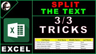 Excel Split Cell Formula | Separate First and Last Name of the Text With Comma and String