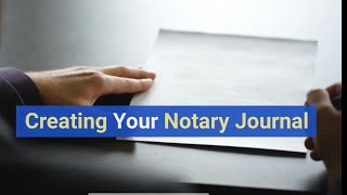 How to create a Notary Journal