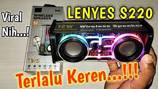 VIRAL...Speaker Bluetooth Portabel LENYES S220 12W // Wireless Speaker Transparant RGB LED Light TWS