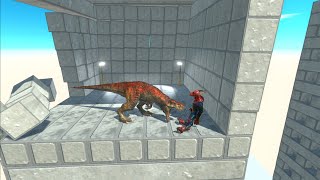 T-REX inside building vs ALL UNITS - Animal Revolt Battle Simulator ARBS