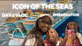 Royal Caribbean's ICON of the Seas!! Day one Vlog; Embarkation; Adventure Ocean; Room Tour + More!