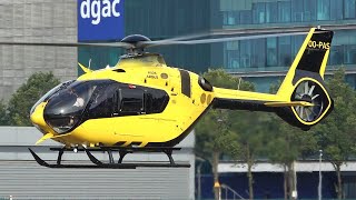 Airbus Helicopters H135 (Eurocopter EC135T3) OO-PAS landing & take off at Paris heliport