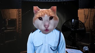 cat eating then looking at camera fnaf