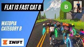 How Long Can a Cat C Zwifter Stick with Cat B? // Flat is Fast Stage 3 // Volcano Flat Reverse