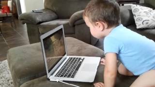 Seabass figures out laptop