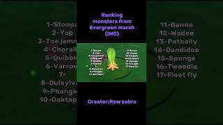 Ranking monsters from Evergreen marsh IMO Final part #msm #mysingingmonsters #game #viral #shorts