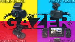 Огляд реєстраторів Gazer: E7 Guard, E7 Fusion, E7 Style, E7 Twin.