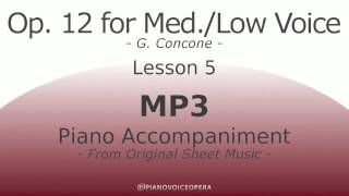 Concone Op 12 Piano Accompaniment Low Voice Lesson 5