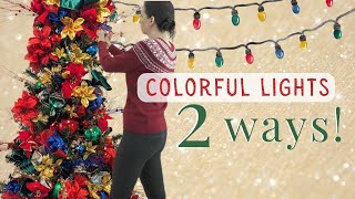 How to Decorate a Christmas Tree with Multiclolored Lights!