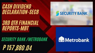 SECB Declares Cash Dividend. MBT Posts Higher Net Income in 9M 2024.