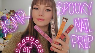 ASMR| Relaxing Nail Prep For 👻 Spooky🕸Season |Clipping and filing my nails while I whisper & ramble