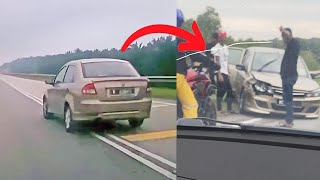 Proton Saga potong double line kecundang